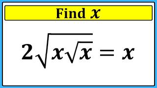 Nice Square Root Math Simplification | Find the Values of X | Algebra