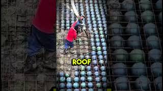 Plastic Balls in Roof? Genius! #EngineeringHack #BubbleDeck #SmartConstruction #shorts