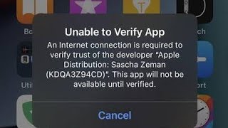 How To Fix Unable to verify app  on iphone 2024 || Unable To  Verify app issue on iOS 18