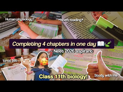 I completed 4 chapters in one day 📑😱 Neet 2026 aspirant 🌷🍃Study with me 🌟