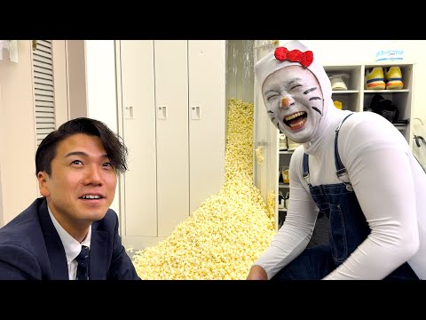 ポップコーンを詰めすぎたので上司に食べさせます。