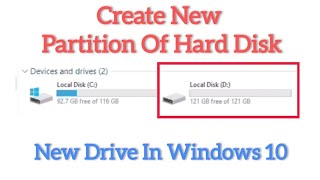 How To Create Partition In Windows 10 After Installation.