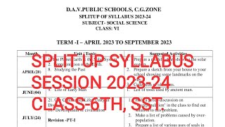 social science split up syllabus 2023-24, DAV PS, Term-1 and 2