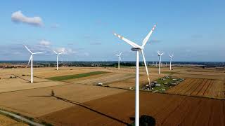Horizontal Axis Wind Turbine (HAWT) under Operation in the Field Generating Green Energy