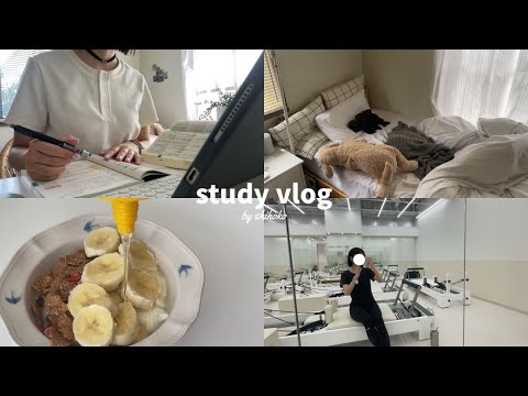 【Eng】study vlog📁｜法学部生のとある1日｜160cm42kg台ワタシのゆるゆるダイエット方法｜お気に入りのイヤホン紹介🎧💛｜食事・ピラティス｜最近の朝活事情について