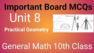 Important Board MCQs General Math Class 10 Unit 8 / MCQs Chapter 8 Arts Math