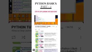 PYTHON BASICS PART -2 #shorts #viralvideo #onlinelearning #pythonbasics