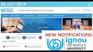 IGNOU STATUS | NEW NOTIFICATION AND UPDATES 2019