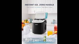 Watch EUHOMY Countertop Ice Maker Machine with Handle