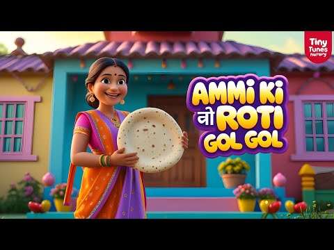 Ami Ki Roti Gol Gol 🍞 | Nursery Rhyme | Kids Song | Hindi Rhymes For Kids | Hindi Poem