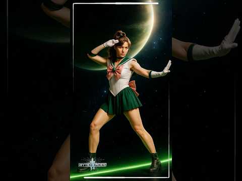 AI-Generated Realistic Sailor Jupiter Transformation ⚡💚 | ByteHeroes #Shorts