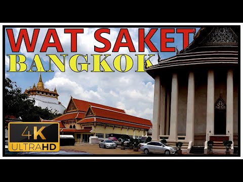 BANGKOK - The Golden Mount. Wat Saket Ratcha Wora Maha Wihan - Phu Khao Thong (ภูเขาทอง) [4K]