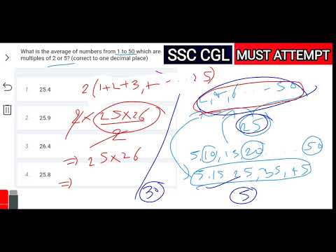 SSC CGL 2024 | What is the average of numbers from 1 to 50 which are...