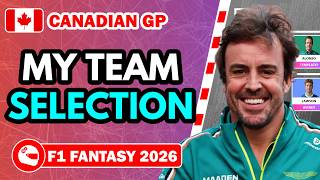 DOUBLE CADILLAC?? 😏 | TEAM SELECTION – CANADIAN GP ✅ | F1 Fantasy 2026 Tips and Advice