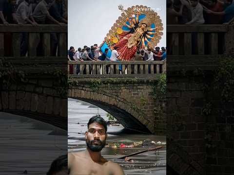 সেতুর উপর থেকে দূর্গা মায়ের বিসর্জন করবে না 😭#viral #cartoon #ai #shorts #shortvideo #shorts