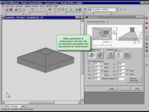 Autodesk Robot structural analysis - rc spread footings