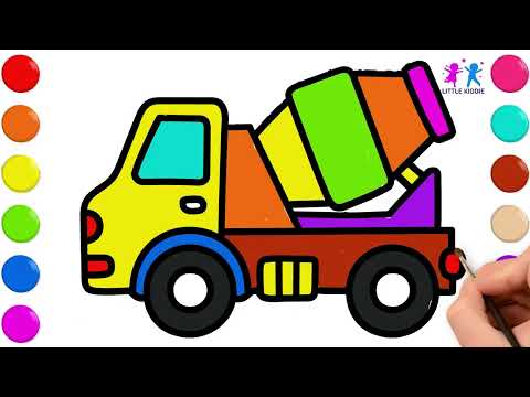 🎨 Draw & Color a Cement Truck 🚛 | Fun & Easy Art Tutorial for Kids!