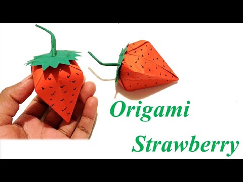How to make an DIY Origami Strawberry| 3D paper Origami| Paper Strawberry| 3D origami tutorial