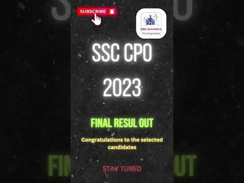 SSC CPO 2023 FINAL RESULT OUT! Congratulations to all the selected candidates #shorts