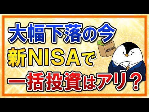 【不安】株式相場が大幅下落の今、新NISAで一括投資はアリ？今後の暴落を乗り切る投資方法も解説