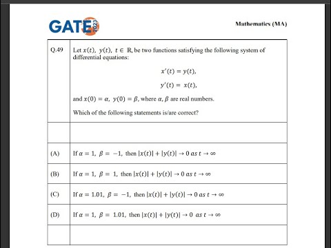 GATE 2023 Mathematics , Differential Equations