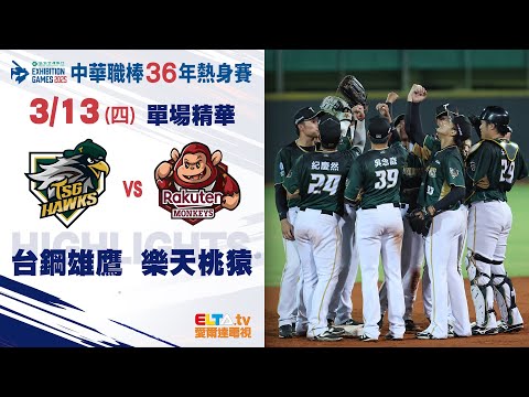 【精華回顧】3/13 台鋼雄鷹 vs. 樂天桃猿 ｜ 中華職棒36年熱身賽