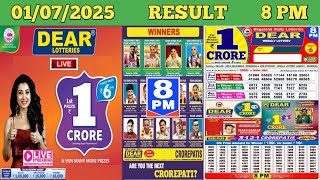 DEAR LOTTERY SAMBAD EVENING 8 PM RESULT TODAY LIVE DRAW ON 01.07.2025 NAGALAND TUESDAY