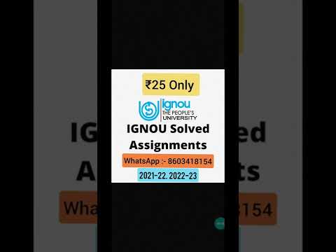 Ignou Assignment  2022-23-24  Only ₹25 WhatsApp:-8603418154 #shorts #youtubeshorts