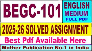 BEGC 101 solved assignment 2025-26 || begc 101 solved assignment 2026 in English || ignou begc101