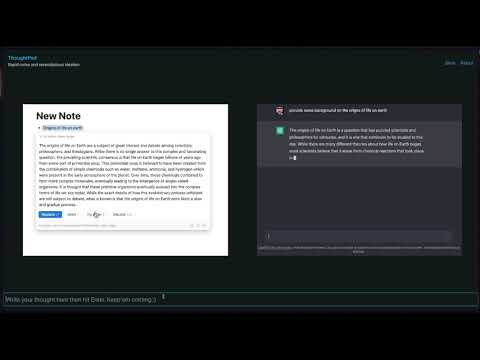 ThoughtPad: Rapid Note taking and AI ideation