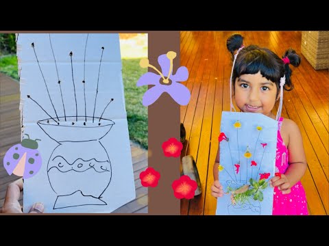 Leah Collects Wildflowers for Her Cardboard Vase! 🌸📦 Creative Nature Craft