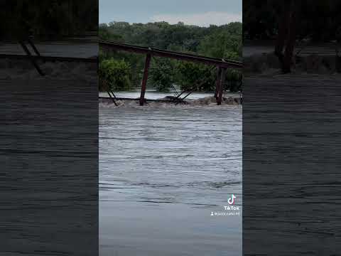 Train Bridge Collapse From Flooding! #iowa #flooding #flood #floods #bridge #bridgecollapse #viral