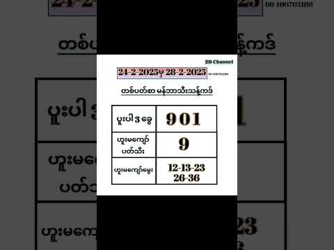 တပတ်စာ မန်ဘာသီးသန့်ကဒ် အားလုံးရစေချင်လို့ တင်ပေးလိုက်ပါပီ#2d3dmyanmar