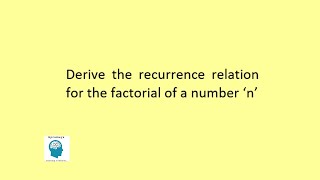4 - Recurrence Relation for n! - #Shorts - English - Madhavan SV