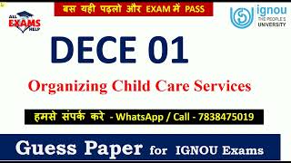IGNOU DECE 01 Solved Guess Paper | IGNOU Exam Guess Paper | #dece01 #guess #ignouguesspaper
