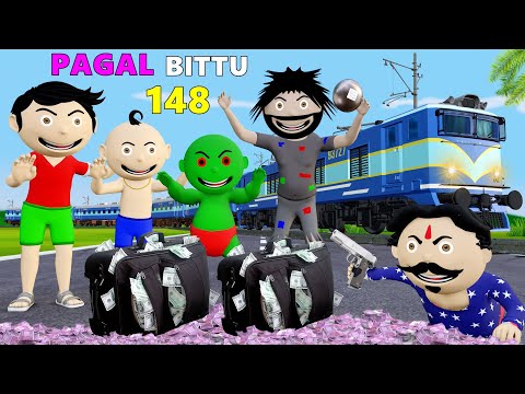 Pagal Bittu Sittu 148 | Train Wala Cartoon | Train Mein Daku | Bittu Sittu Toons