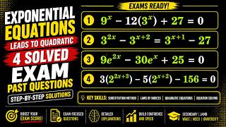 How to Solve Exponential Equations That Lead to Quadratic Equations | Complete Exam Questions Solved