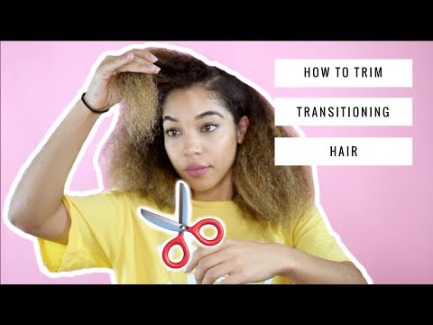 HOW TO TRIM TRANSITIONING HAIR - Spot Trimming On Stretched Hair