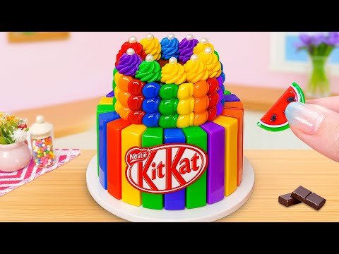 Brightful Miniature Rainbow Kitkat Pastry 💕🍫 1000+ Creative Mini Cake Recipes 🍰 Cake In Wonderland