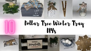 10 Rustic Dollar Tree Winter Tiered Tray DIYs