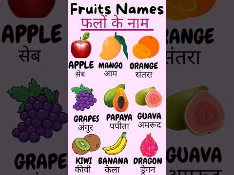 Fruits Name for Kids. फलों के नाम | #Learn #Fruits. #kidsenglish #kidslearning #toodlerlearning #abc