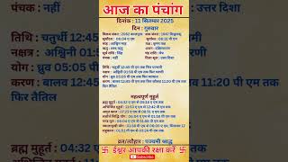 11 September 2025 |Aaj Ka Panchang |आज का पंचांग|#panchang #today #trendingshorts #shorts #astrology