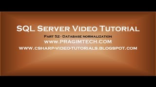 Database normalization   Part 52