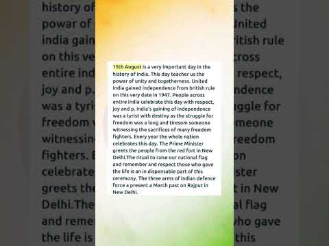 Paragraph writing on "Independence day" 15th August