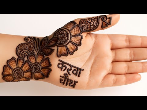 Karwa chauth special simple unique mehndi design 2025|Attractive trending mehndi design for backhand