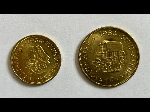 1964 South African 1c & 1/2c | high mintage coin.