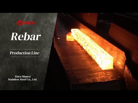 The whole process of rebar production and manufacturing in modern factory