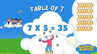 Table of 7 | Multiplication Tables | Pahada | Learning Booster | Maths tables | English Rhymes