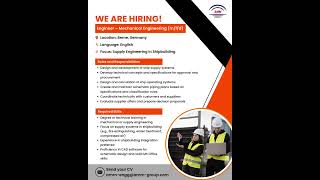 We’re #Hiring || Position: Engineer – Mechanical Engineering (m/f/d)