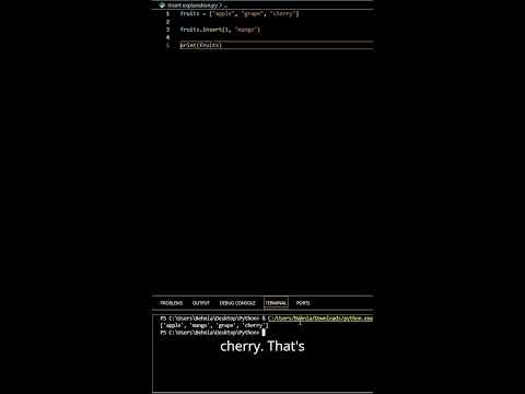 Python "Insert" Explanation #coding #python
